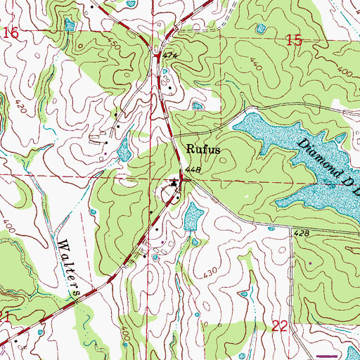 Topographic Map of Rufus, MS