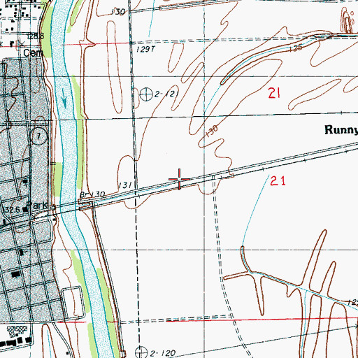 Topographic Map of Runnymede, MS