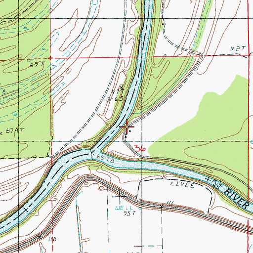 Topographic Map of Ryans L'Argent Landing, MS