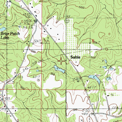 Topographic Map of Sable, MS