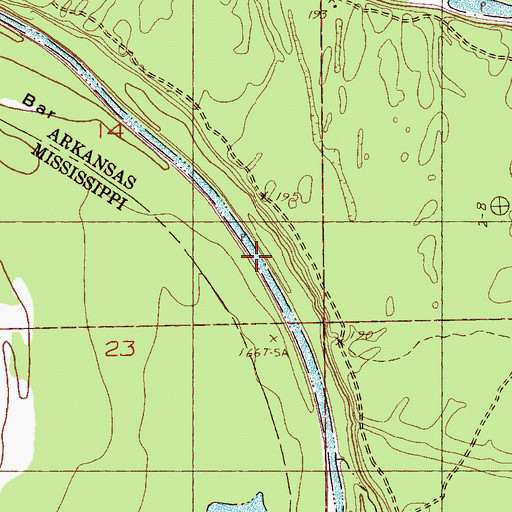 Topographic Map of Saint Francis Island Landing, MS