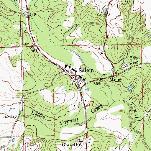Topographic Map of Salem, MS