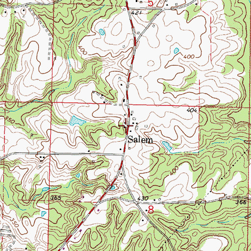 Topographic Map of Salem, MS