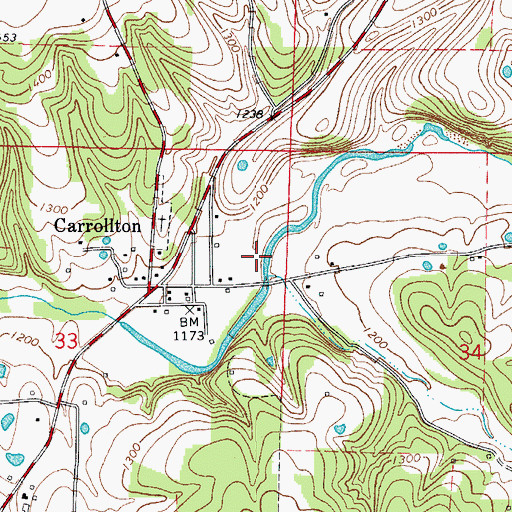Topographic Map of Hanbys Mill (historical), AR