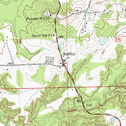 Topographic Map of Schley, MS