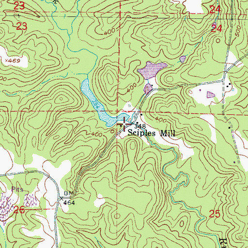 Topographic Map of Sciples Mill, MS