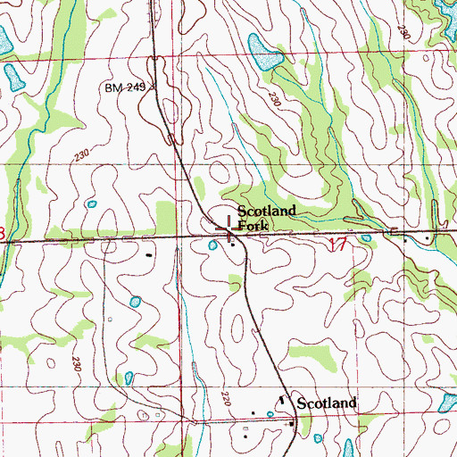 Topographic Map of Scotland Fork, MS