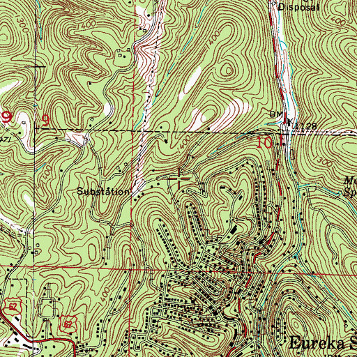 Topographic Map of Harmon Park, AR