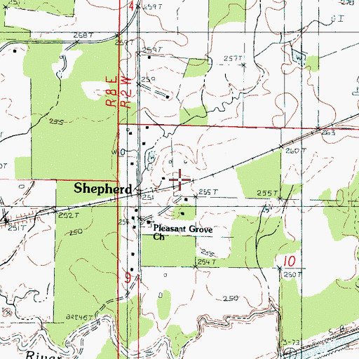 Topographic Map of Shepherd, MS