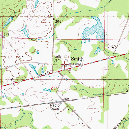 Topographic Map of Smith, MS