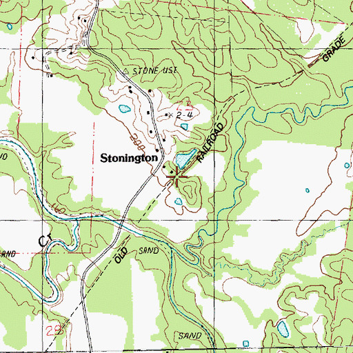 Topographic Map of Stonington, MS