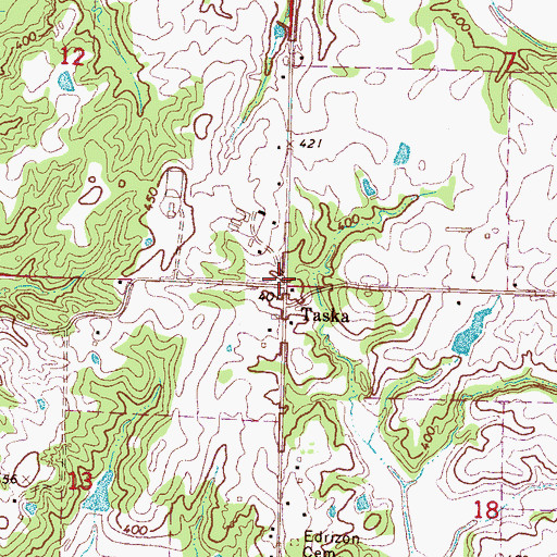 Topographic Map of Taska, MS