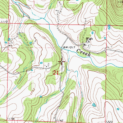 Topographic Map of High, AR