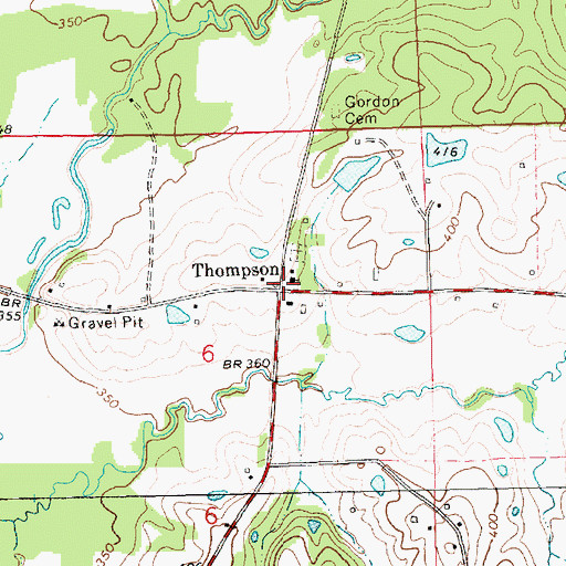 Topographic Map of Thompson, MS