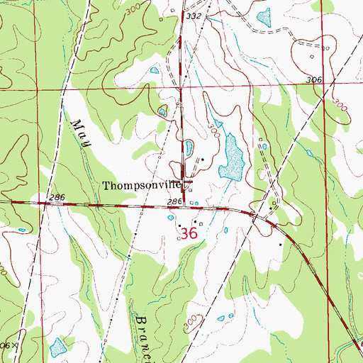 Topographic Map of Thompsonville, MS