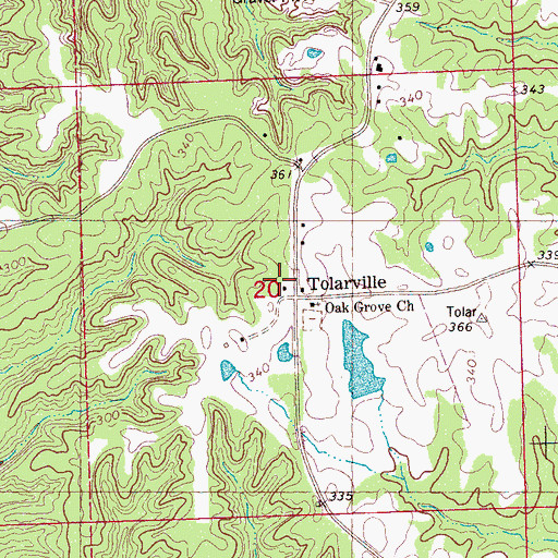 Topographic Map of Tolarville, MS