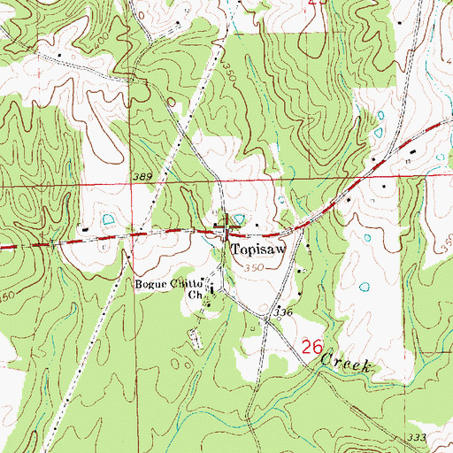 Topographic Map of Topisaw, MS
