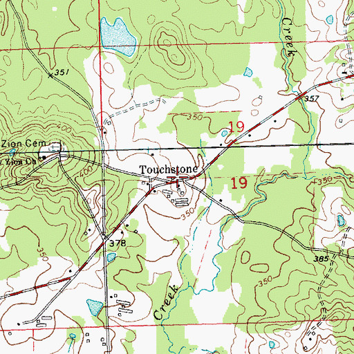 Topographic Map of Touchstone, MS