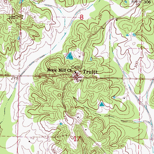 Topographic Map of Truitt, MS