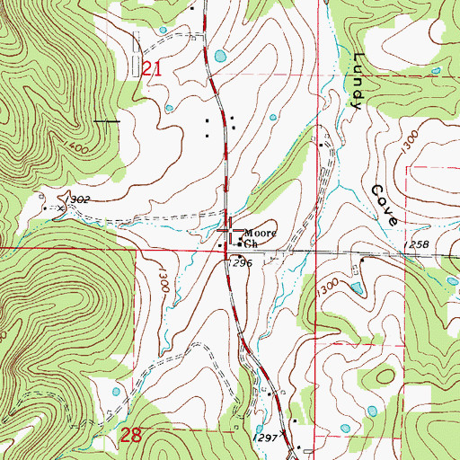 Topographic Map of Moore School (historical), AR
