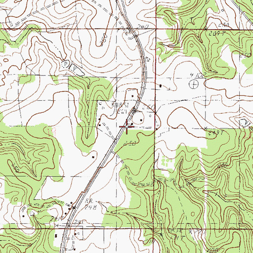 Topographic Map of Vaughan, MS