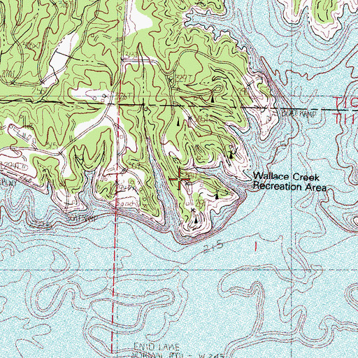 Topographic Map of Wallace Creek, MS