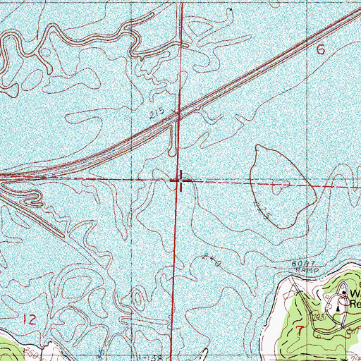 Topographic Map of Water Valley Landing, MS
