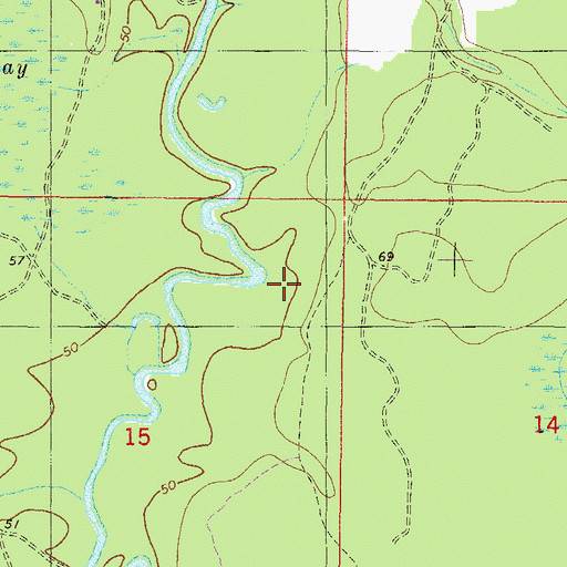 Topographic Map of Waters Landing, MS
