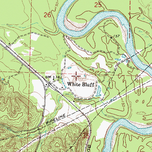 Topographic Map of White Bluff, MS