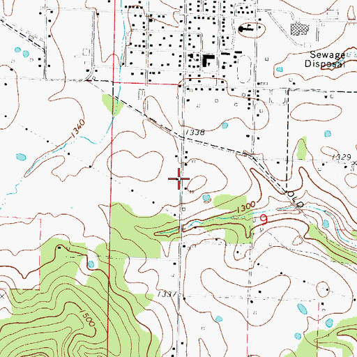 Topographic Map of New Town (historical), AR