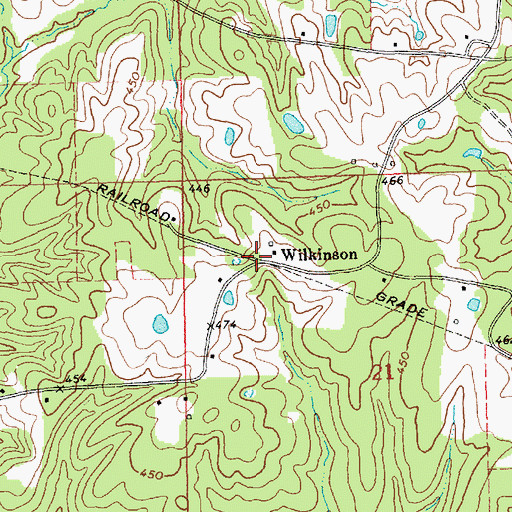 Topographic Map of Wilkinson, MS