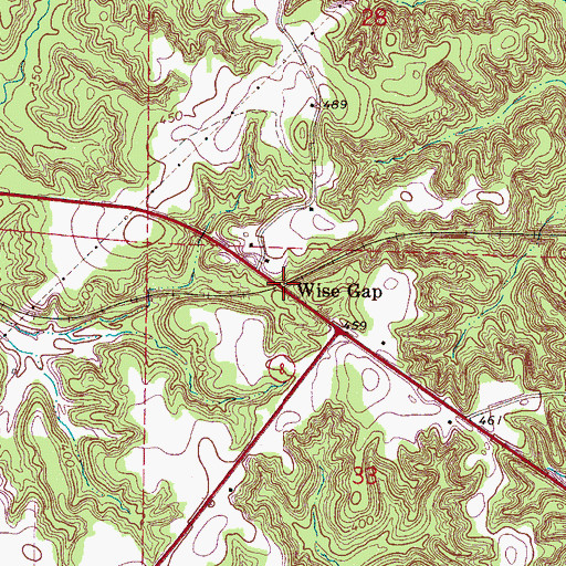 Topographic Map of Wise Gap, MS