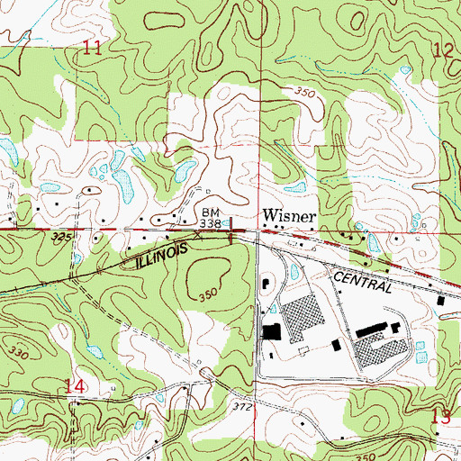Topographic Map of Wisner, MS