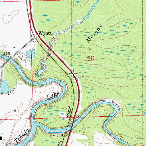 Topographic Map of Wyatt, MS