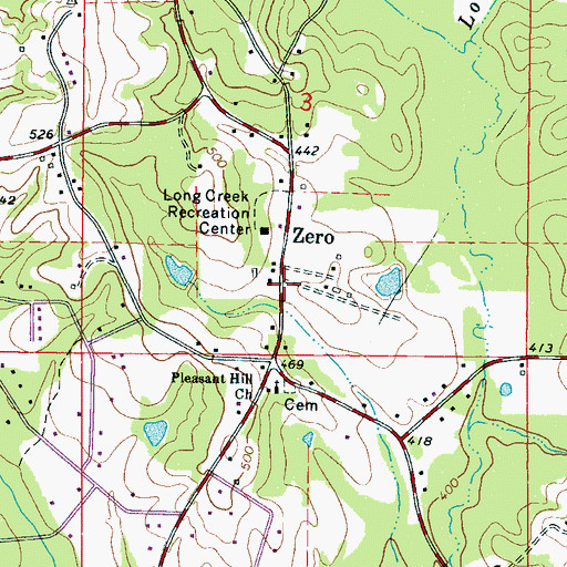 Topographic Map of Zero, MS