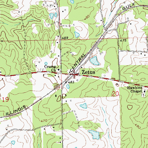 Topographic Map of Zetus, MS