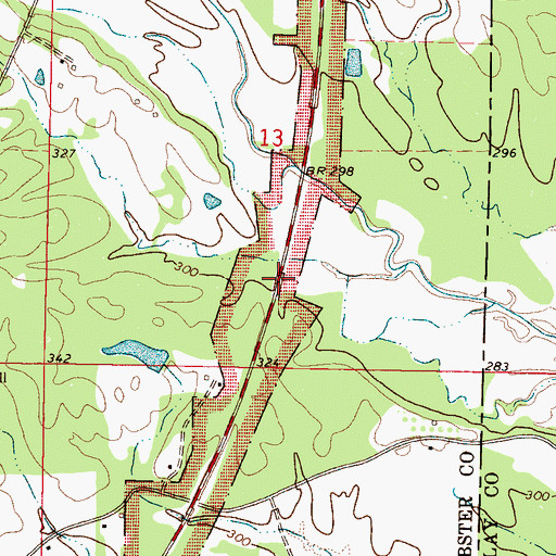 Topographic Map of Sheba, MS