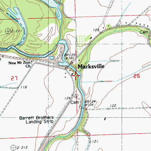 Topographic Map of Abiaca Creek, MS