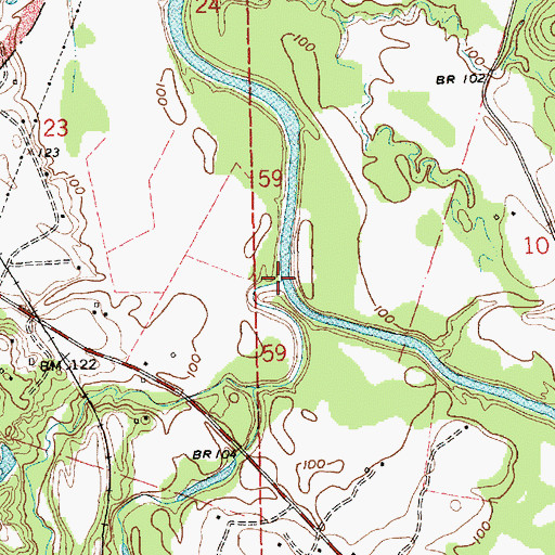 Topographic Map of Bakers Creek, MS