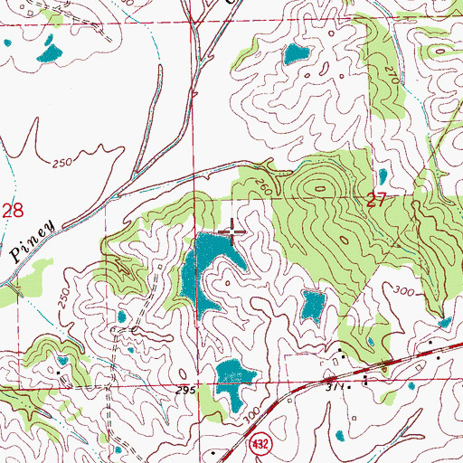 Topographic Map of Hearst Lake Dam, MS