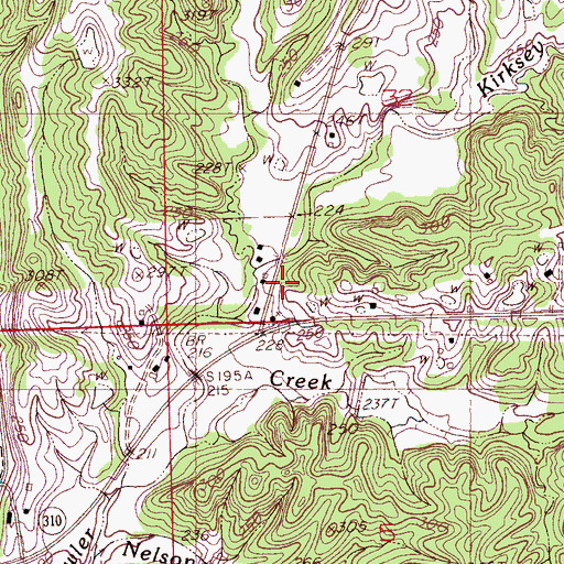 Topographic Map of KJirksey, MS