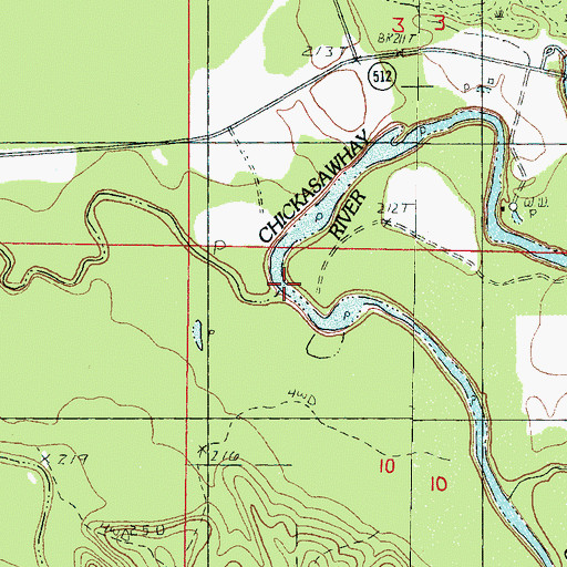 Topographic Map of Souenlovie Creek, MS