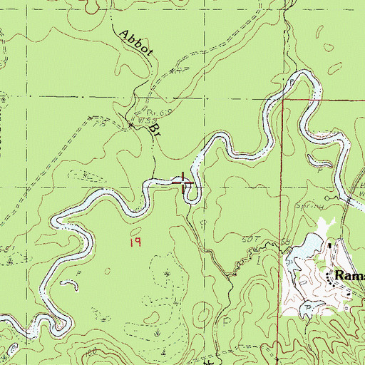 Topographic Map of Abbot Branch, MS