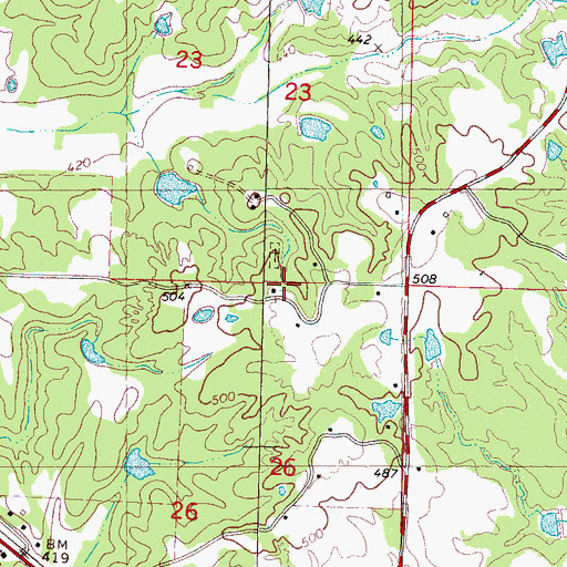 Topographic Map of Airs School, MS