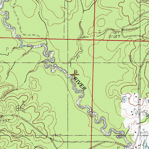 Topographic Map of Alligator Creek, MS
