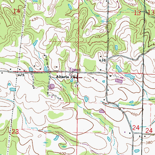 Topographic Map of Altarie Church, MS