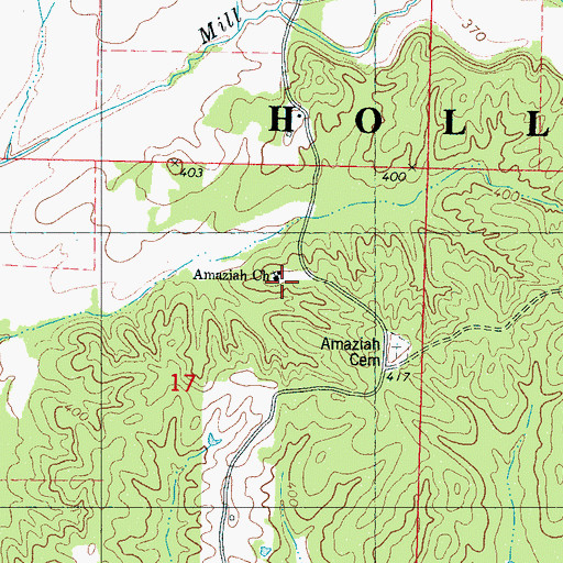 Topographic Map of Amaziah Church, MS