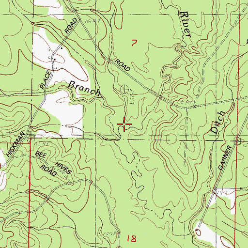 Topographic Map of Andrew Branch, MS
