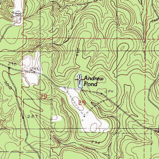 Topographic Map of Andrew Pond, MS