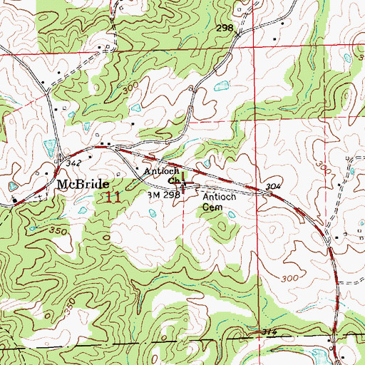 Topographic Map of Antioch Church, MS